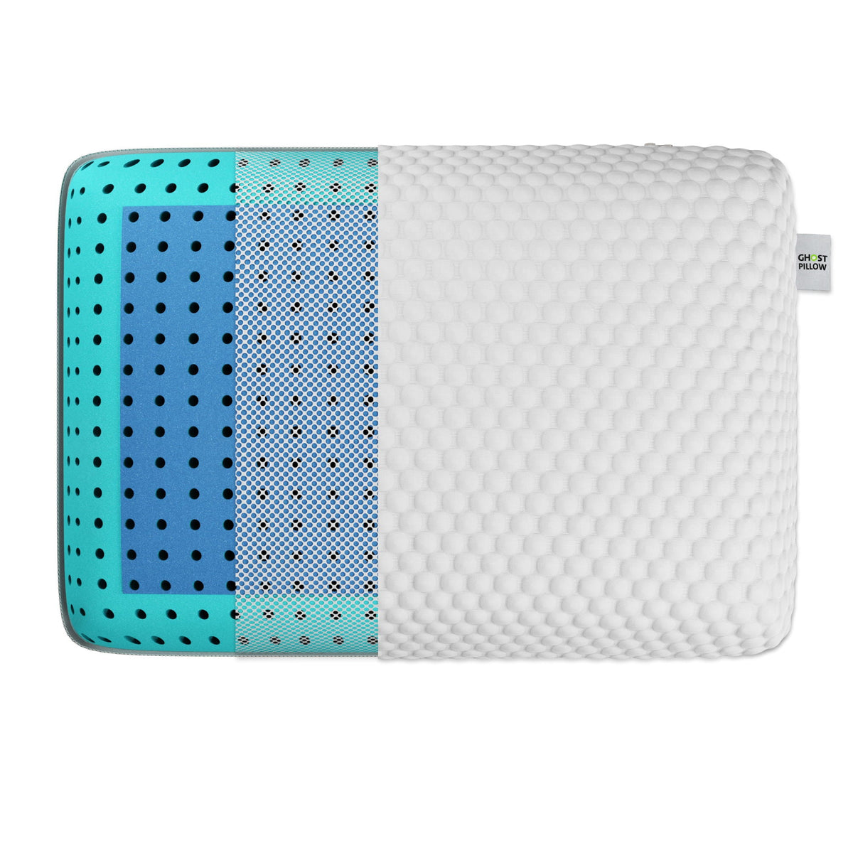 Ghostpillow - Gel Memory Foam Pillow With Cooling Technology, Made Of High Performance Foam - White