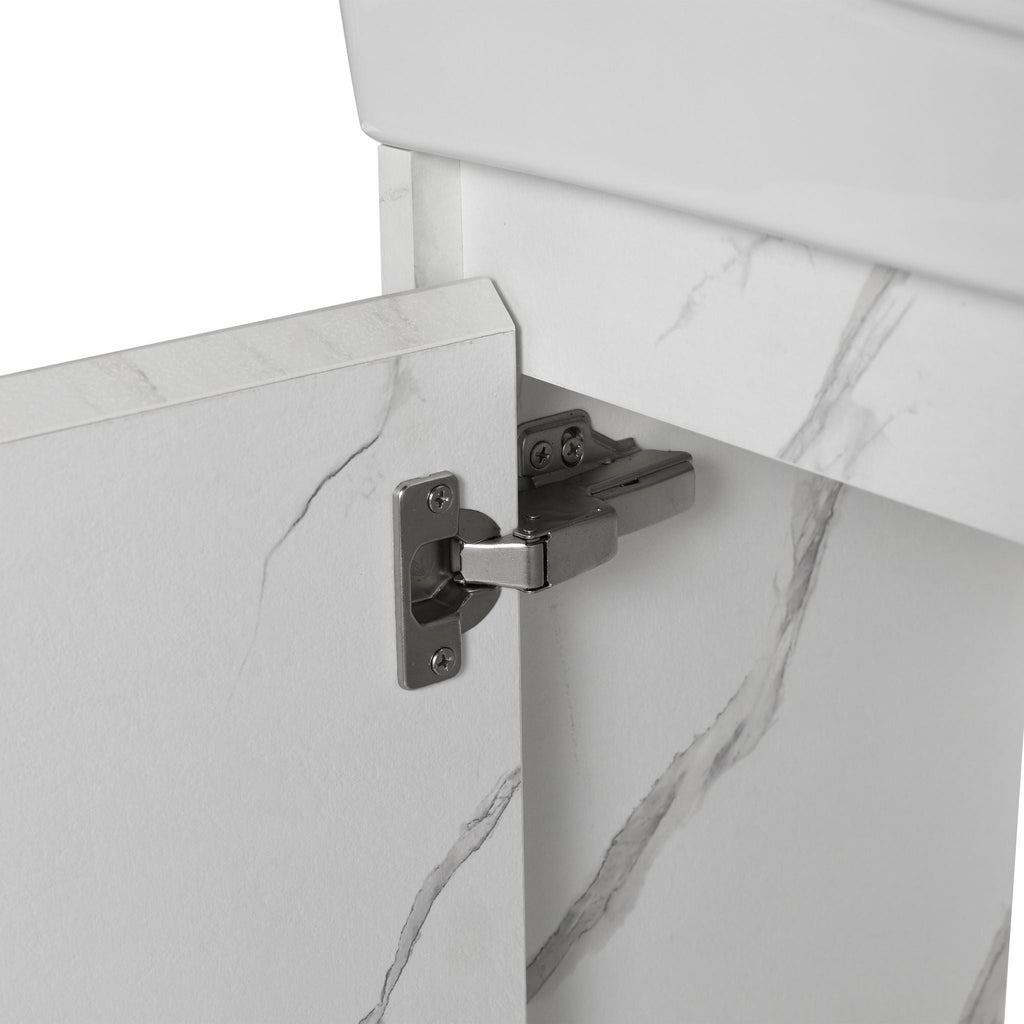 Modern Bathroom Vanity With Ceramic Basin, Wall Mounted Floating Sink Combo, Storage Cabinet