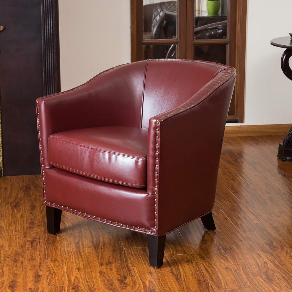 Enigmatica Upholstered Club Chair with Nailhead Trim