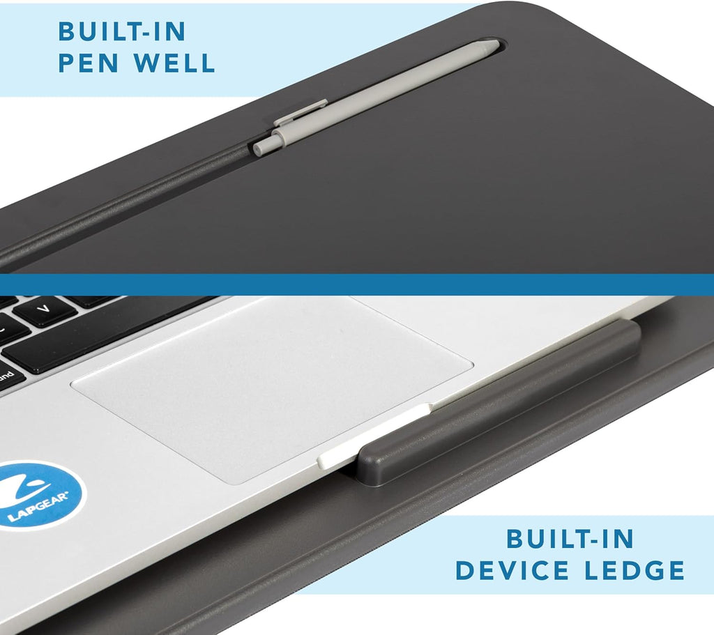 Original Lap Desk – Fits up to 17” Laptops – Charcoal – Style No.