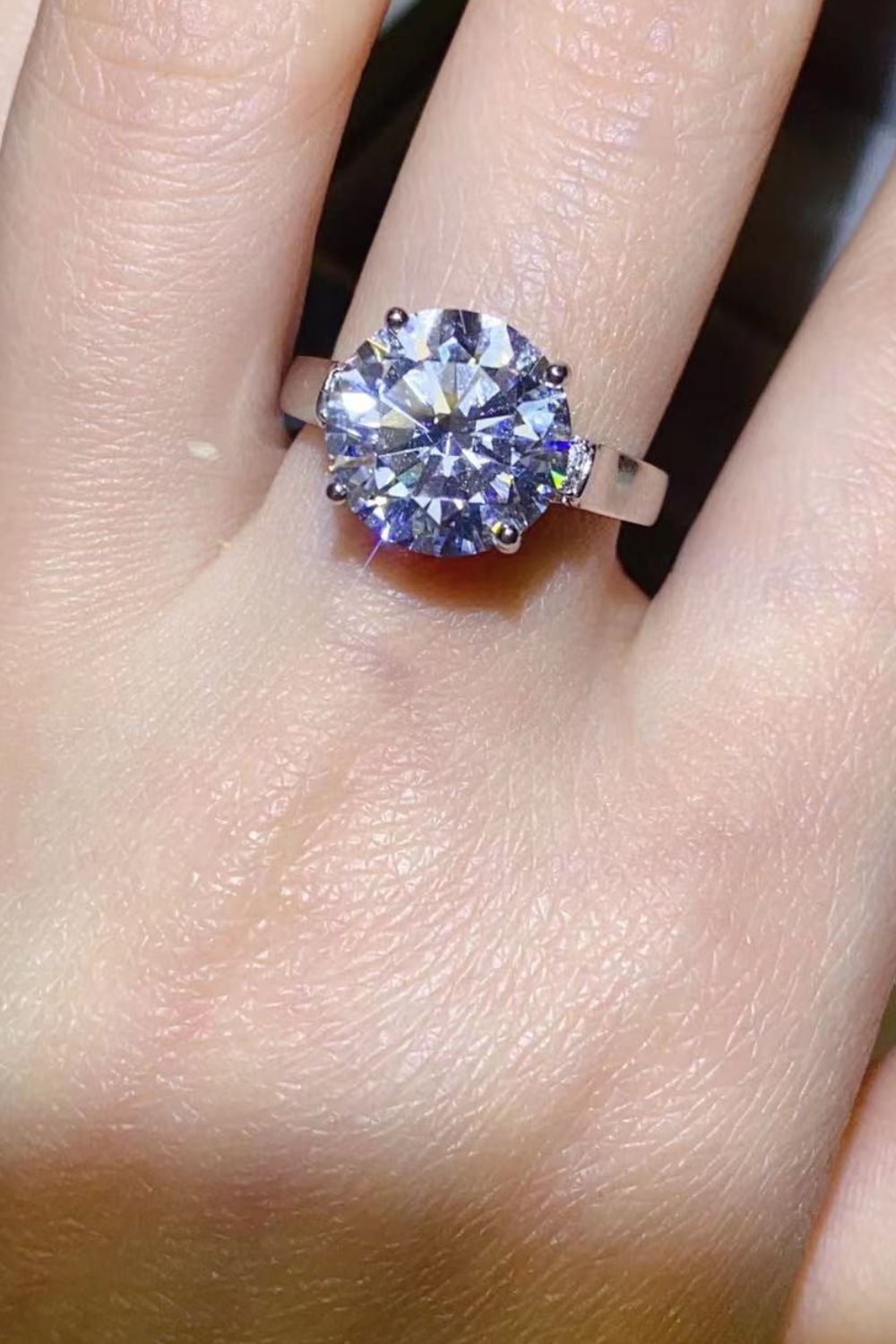 5 Carat Brilliant Round Cut Sparkala™ Platinum-Plated Ring