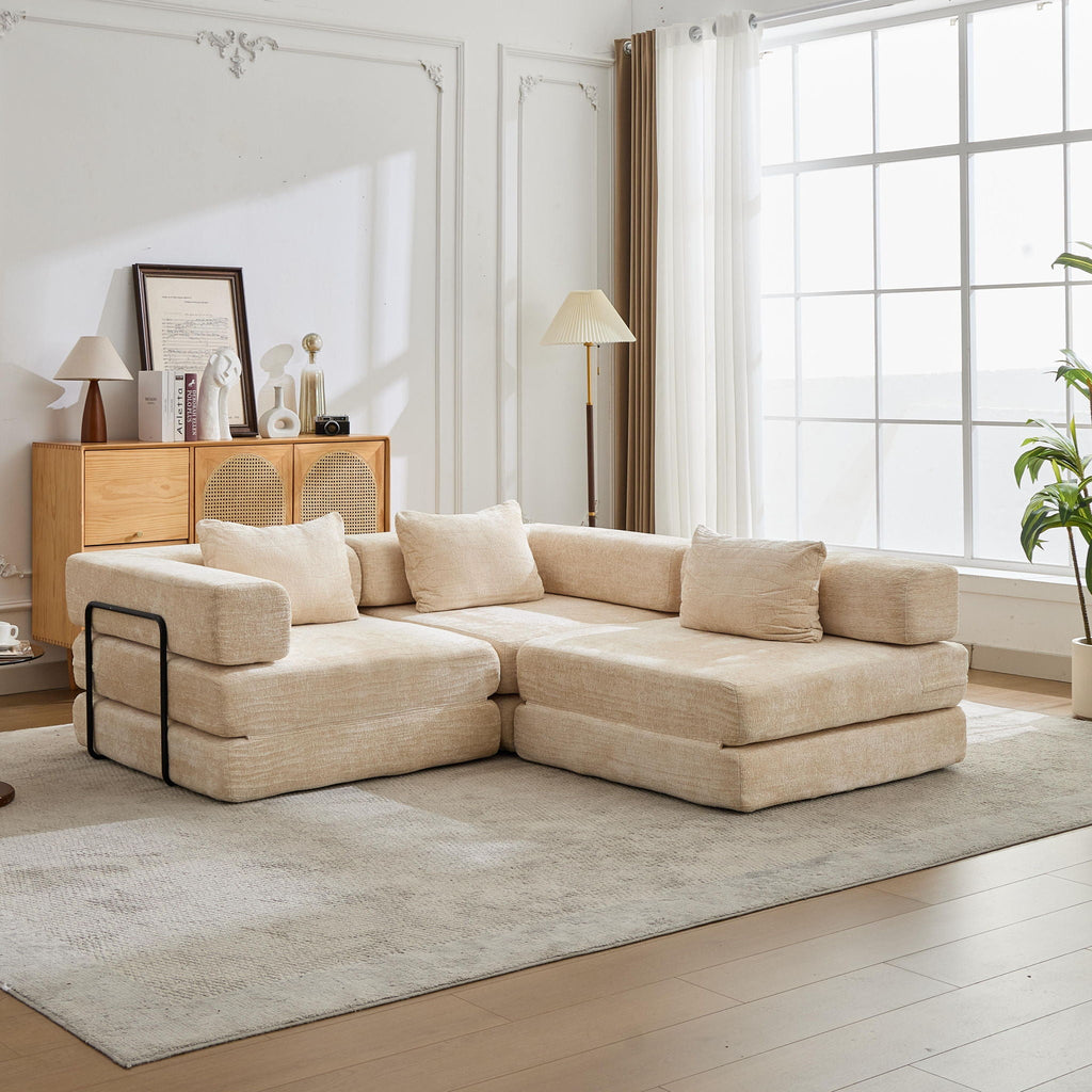 Convertible Floor Sofa Bed, Boneless Modular Sectional Sofa For Living Room