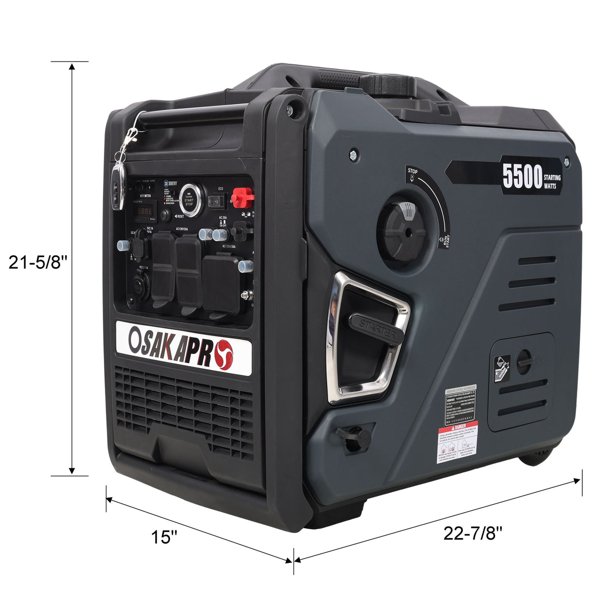 Super Quiet Inverter Generator 5.5Kw Portable Dual Fuel Electric & Remote Start Aluminium