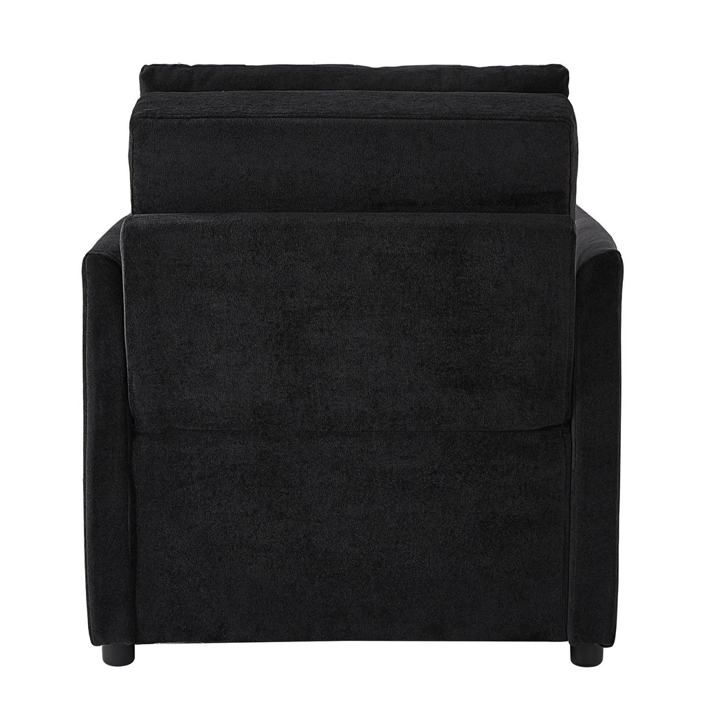 Upholstered Convertible Sleeper Sofa With 5 Position Backrest, Side Pockets, Storage
