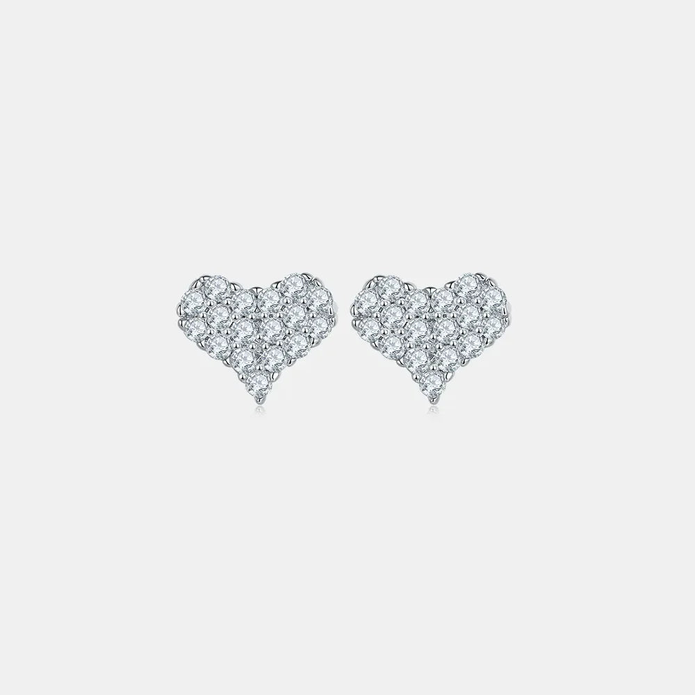 Sparkala™ 925 Sterling Silver Heart Stud Earrings
