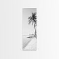 Coastal Palm Trees, Tropical Minimalist Print, Modern Beach Decor, Neutral Wall Art, Framed Canvas Print, Dining Room Summer Vibe