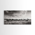 Elk Herd, Prairie Wildlife, Autumn Nature, Rustic Landscape, Framed Canvas Print, Western Wall Decor, Cabin Art, Living Room Print