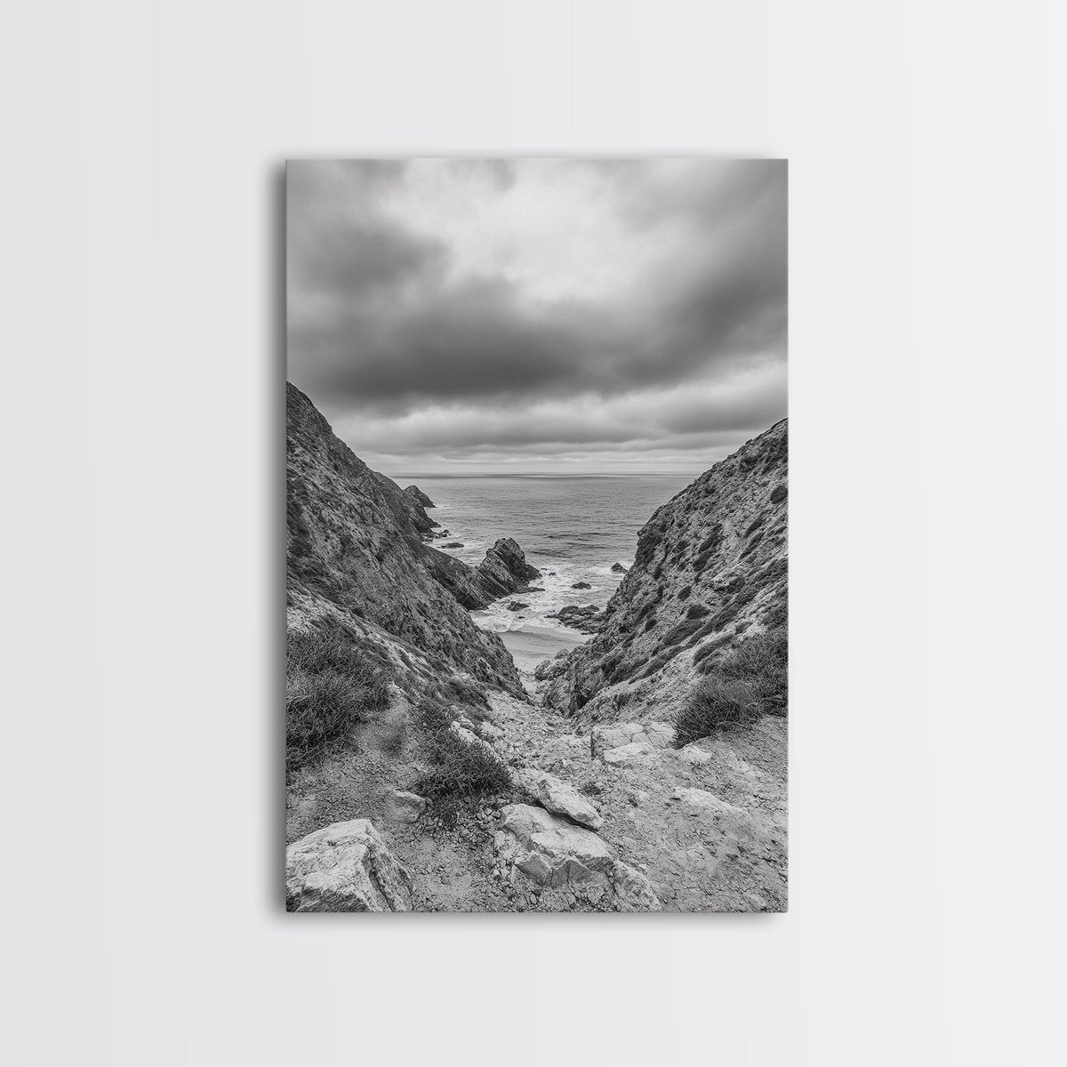 Ocean Cliffs, Rugged Coast, Seascape Photography, Travel Inspiration, Canvas Print, Hallway Wall Art, Coastal Modern Decor, Ocean View