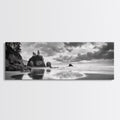 Seastacks Coastal Scene, Moody Beach Landscape, Ocean Reflections, Canvas Print, Coastal Decor, Pacific Northwest, Fall Wall Art