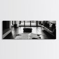 Modern Living, Minimalist Decor, Cowhide Rug, Framed Canvas Print, Neutral Aesthetic Wall Art, Luxury Living Room Design Accent