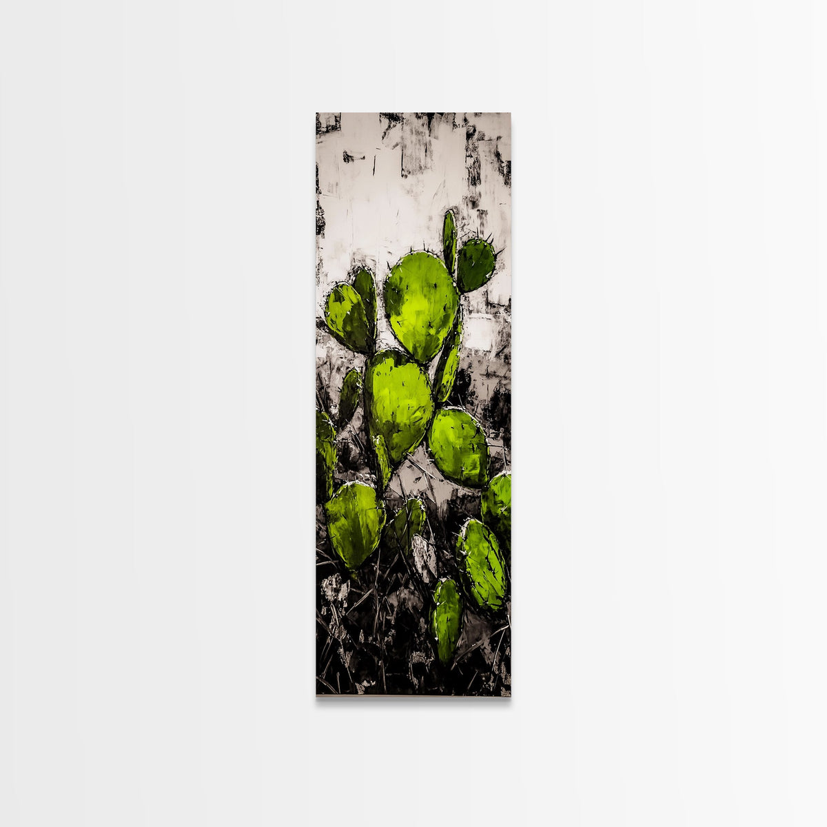 Distressed Canvas Print Cactus art southwest wall art desert landscape painting guest room art warm decor