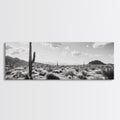 Desert Cactus, Joshua tree art, southwest wall art, extra wide art, wabi sabi art, rustic wall art, framed canvas print, panoramic art