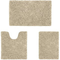 3-Piece Set: Bathroom Rugs Set Ultra Soft Non Slip and Absorbent Chenille