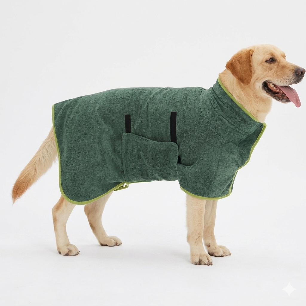 Microfiber Pet Bathrobe | Fast-Drying Dog Towel Robe