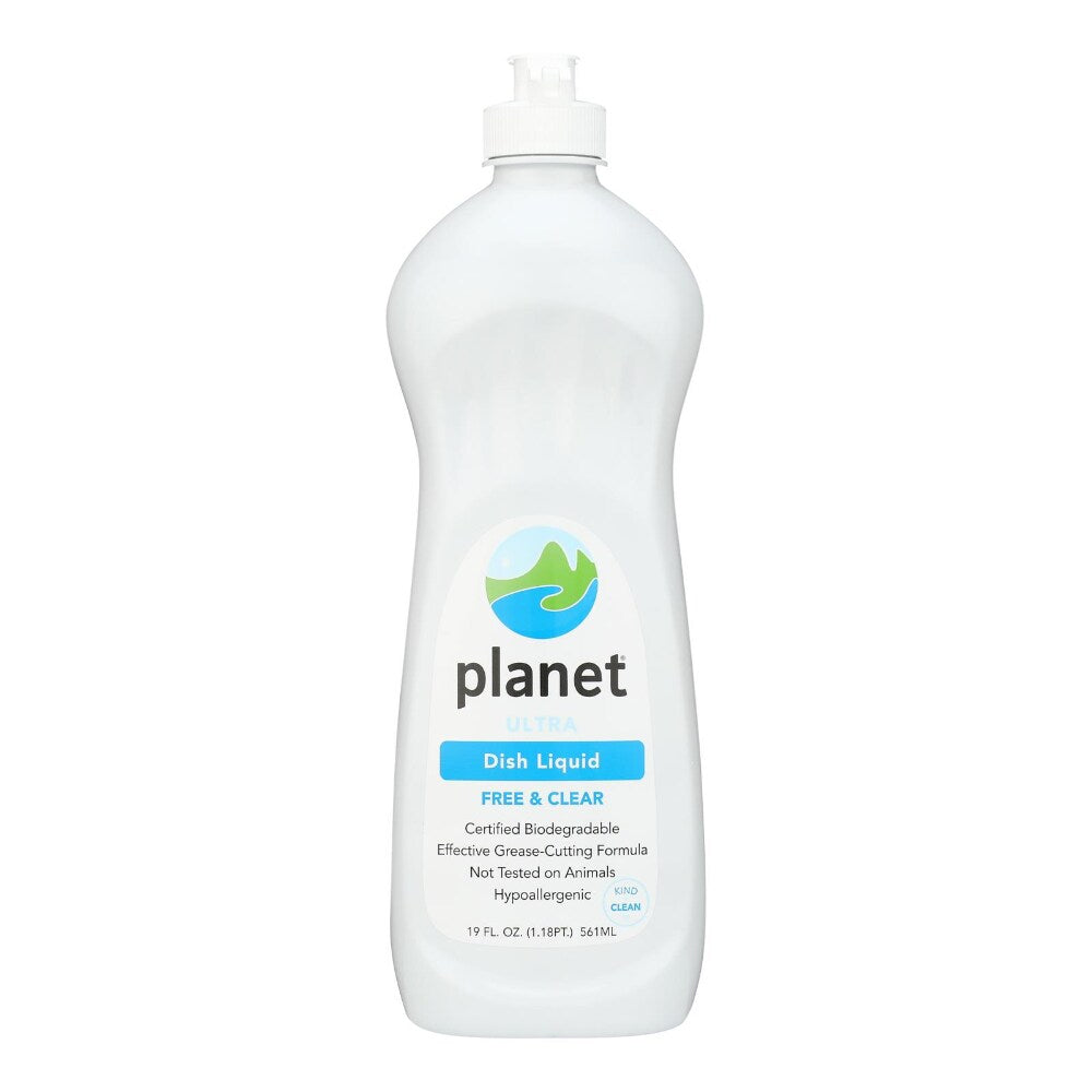 Planet Dishwashing Liquid - Ultra Fresh & Clean - 19 fl oz (Case of 12) | Eco-Friendly & Biodegradable