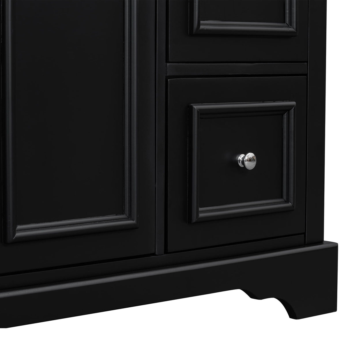 Bathroom Vanity With Sink, Soft-Close Doors, Adjustable U-Shelf, 3 Drawers