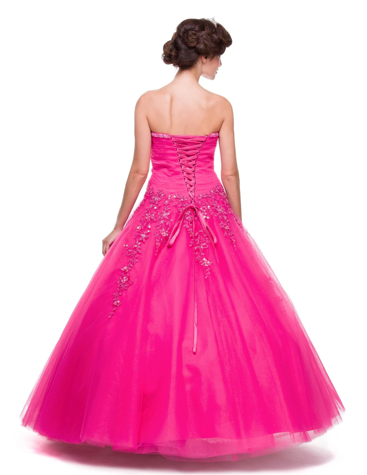 CLEARANCE - Juliet 301 Poofy Quinceanera Tulle Dress A-Line Strapless Beading