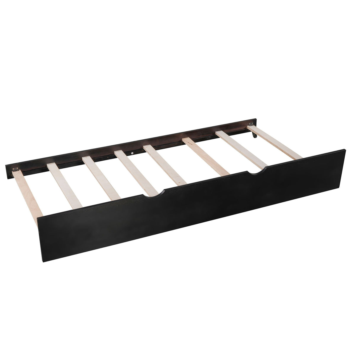 L Shaped Platform Bed With Trundle And Drawers Linked With Built In Desk