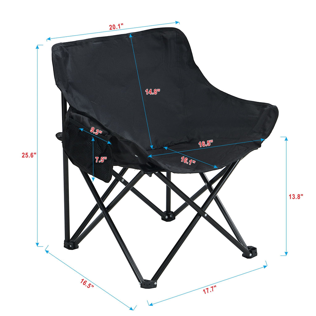 2 Pieces Outdoor Camping Chairs Folding / Portable, Comfortable Seating, Durable Steel Fram