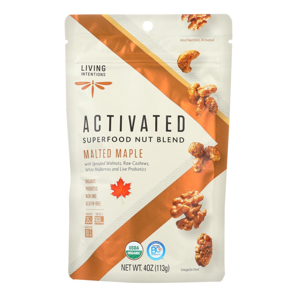 Living Intentions Activated Superfood Malted Maple Nut Blend Case of 6, 4 Ounce