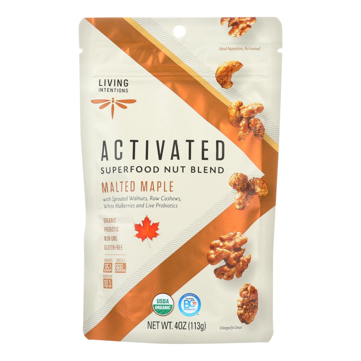 Living Intentions Activated Superfood Malted Maple Nut Blend Case of 6, 4 Ounce