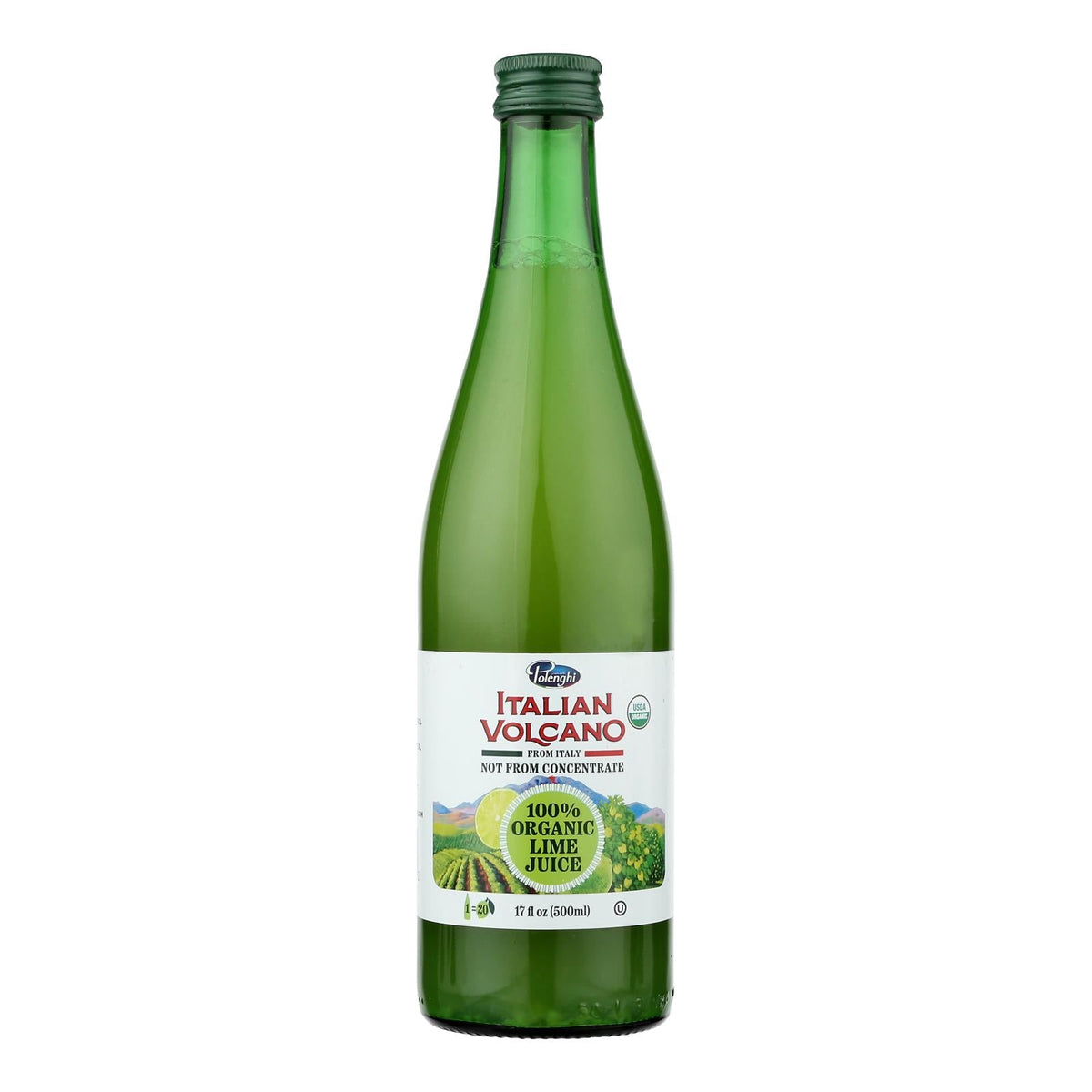 Volcano Bursts Organic Lime Juice, Case of 12, 16.9 fl oz