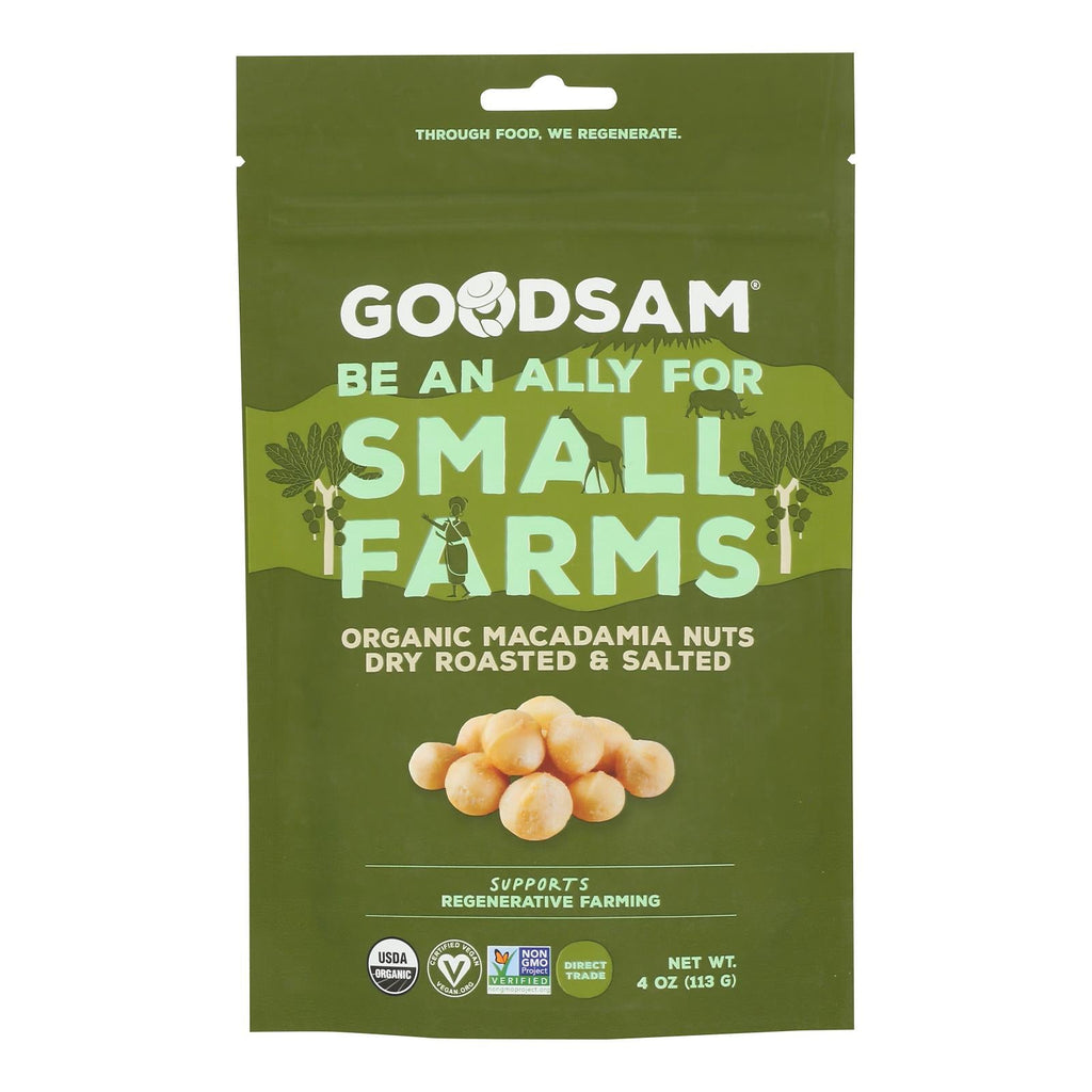 GoodSam Organic Roasted Salted Macadamia Nuts, Case of 8, 4 oz