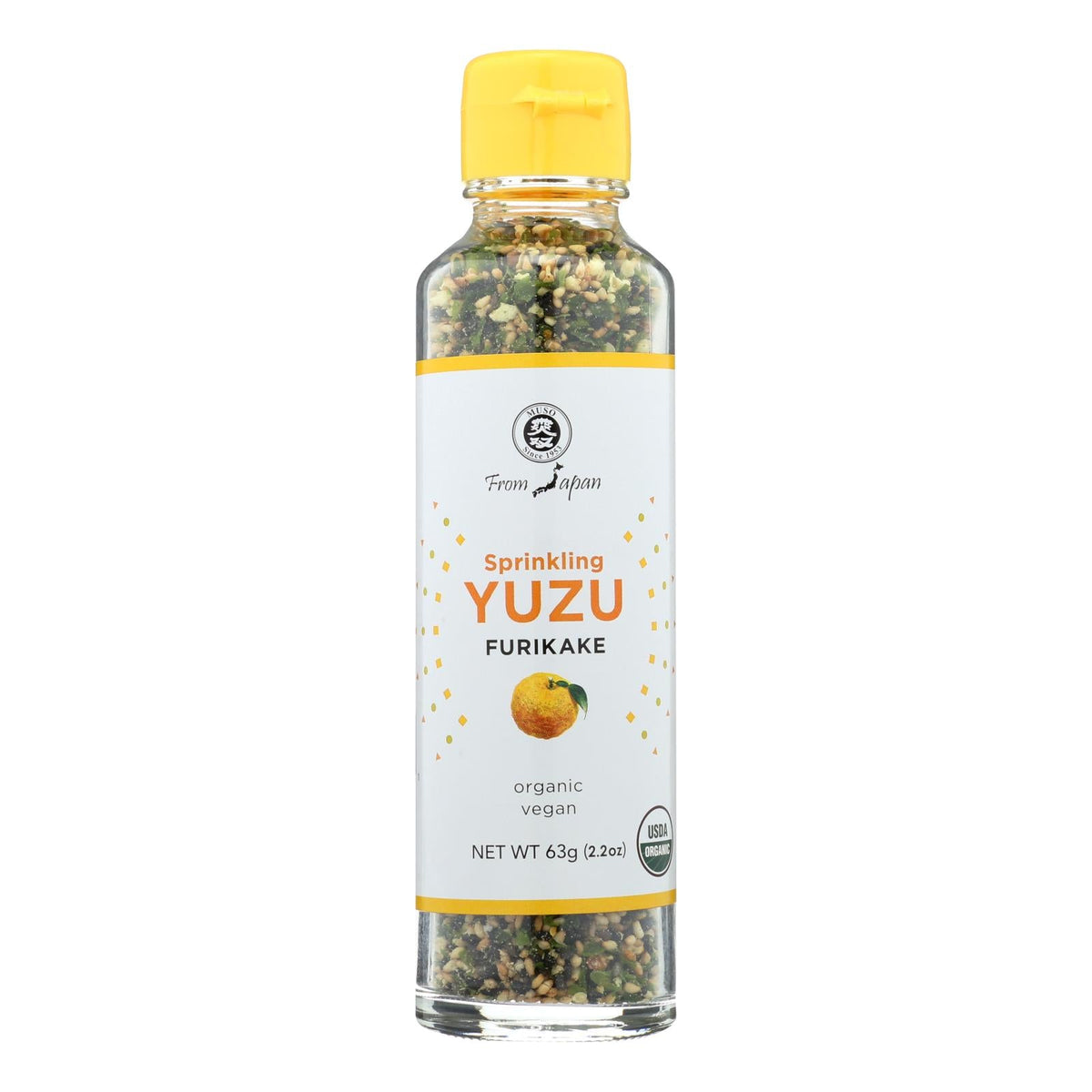 Muso From Japan Organic Yuzu Furikake Sprinkle, Case of 6, 2.2 Ounces Each