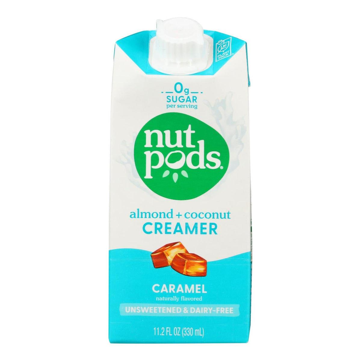 nutpods Caramel Unsweetened Dairy-Free Coffee Creamer, Case of 12, 11.2 Fluid Ounce Cartons