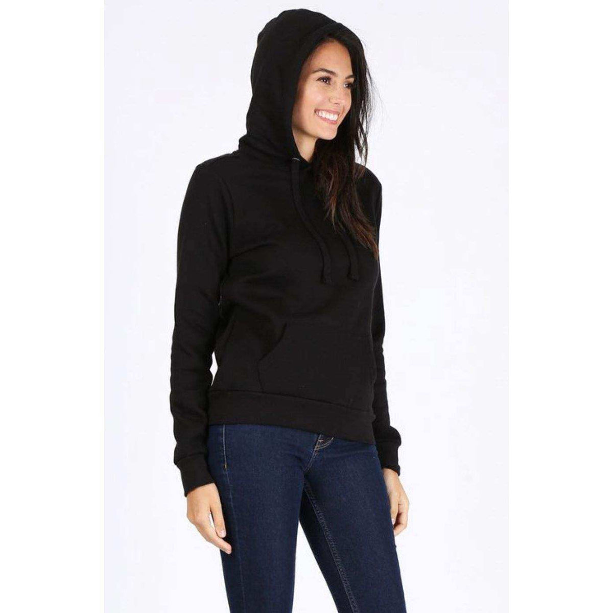 ROSIO Hoodies Basic Solid Fleece Pullover Hoodie Sweatshirt