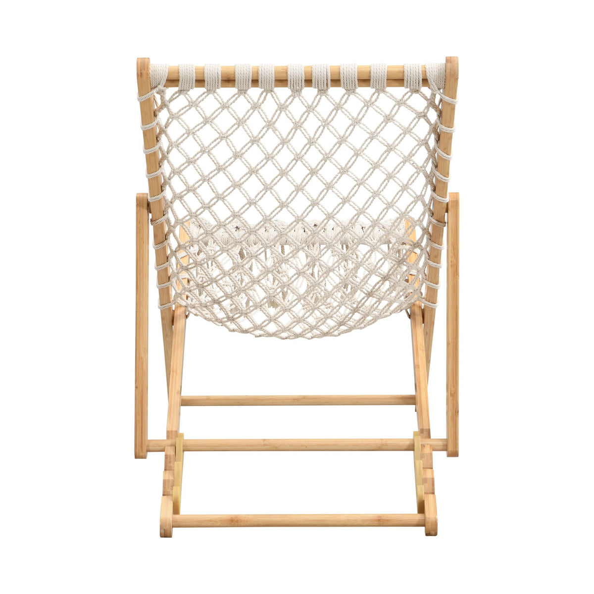 Bamboo Weaving Chair Set With Handwoven Rope For Patio And Living Spaces - Natural