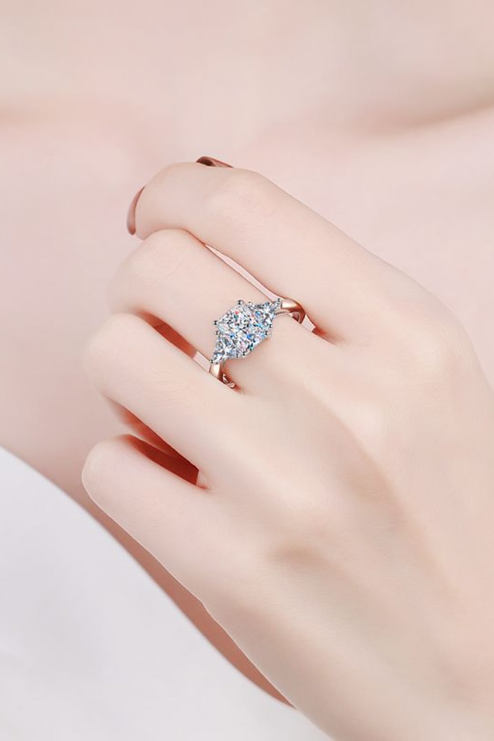 3 Carat Radiant-Cut Sparkala™ 925 Sterling Silver Rhodium-Plated Ring