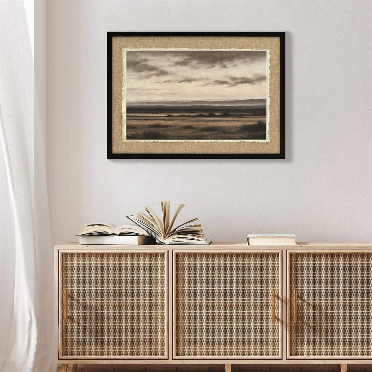 Vintage Landscape Large Framed Wall Art, 20x28 Inch Canvas Print