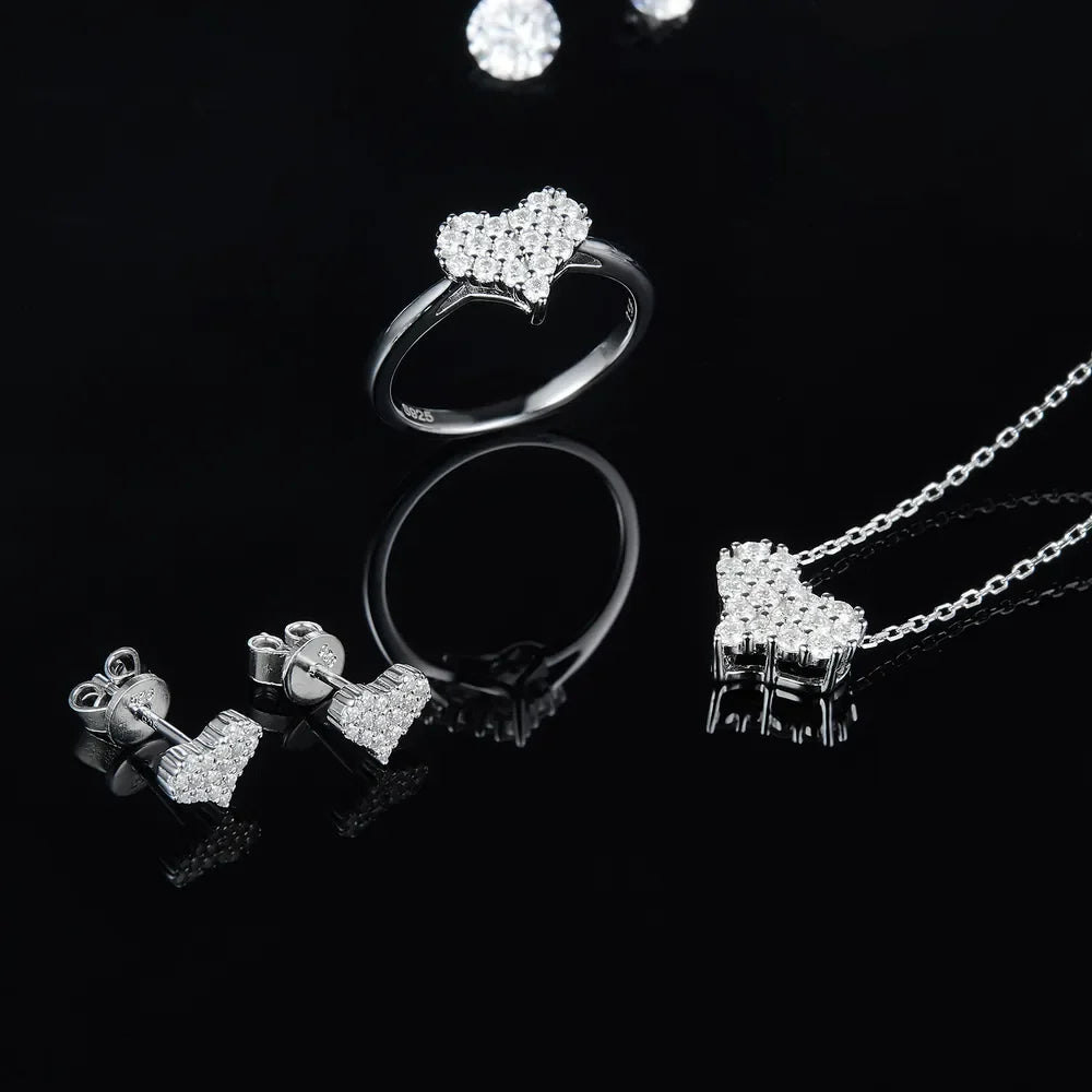 Sparkala™ 925 Sterling Silver Heart Stud Earrings
