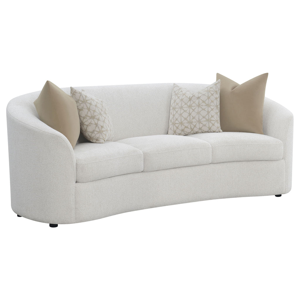 Rory - Sloped Arms Sofa With Pillows - Ivory