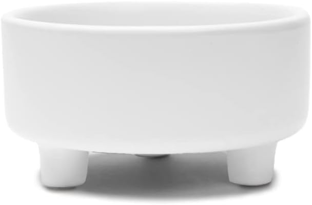 Waggo Uplift Ceramic Dog Bowl for Small Medium and Large Breeds - Heavyweight and Durable Pet Food and Water Dish Crock, Dishwasher Safe, Modern, Elevated Feeder (White, Small)