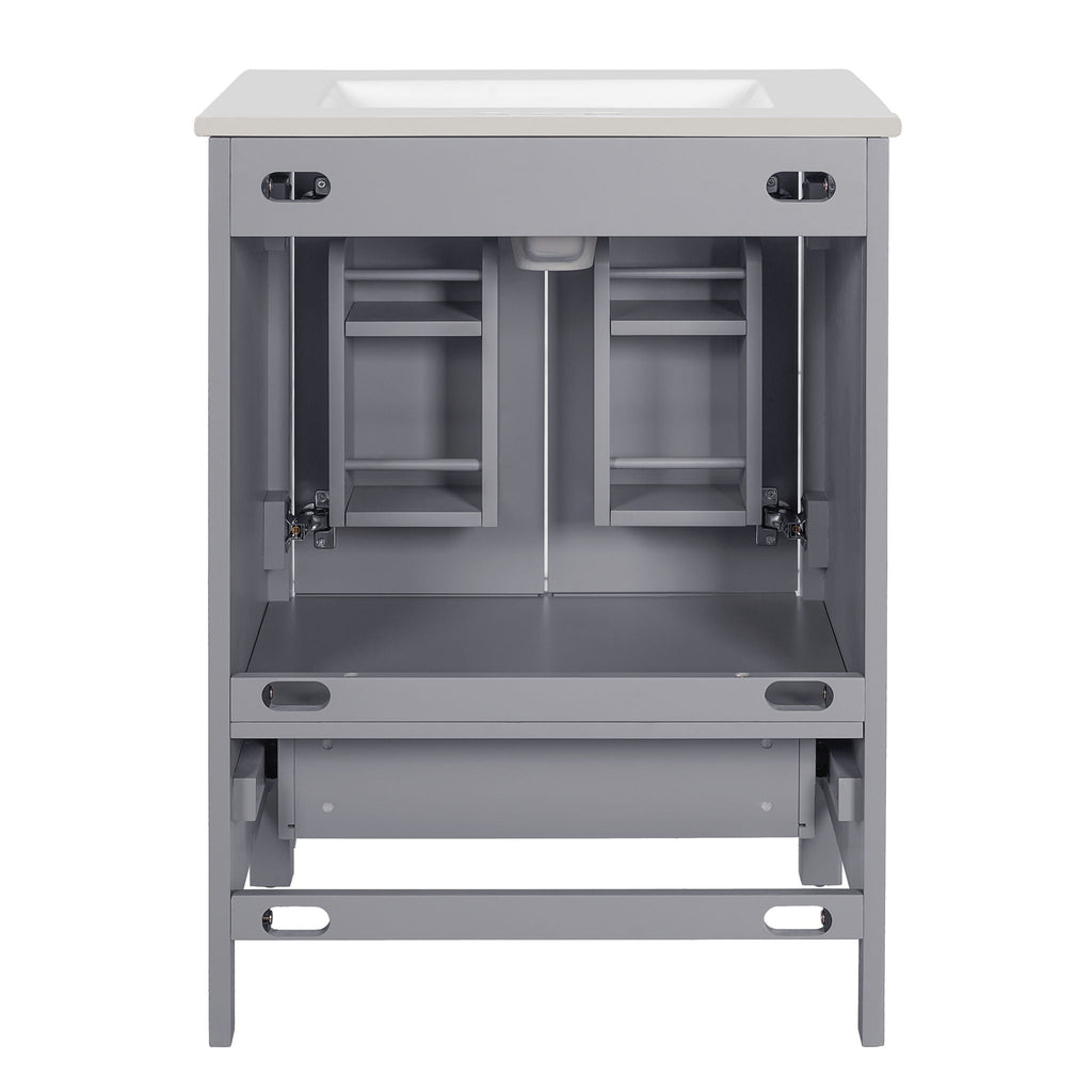 Bathroom Vanity With Integrated Undermount Ceramic Sink, 2 Doors And 1 Drawer, Soft Close Hinges