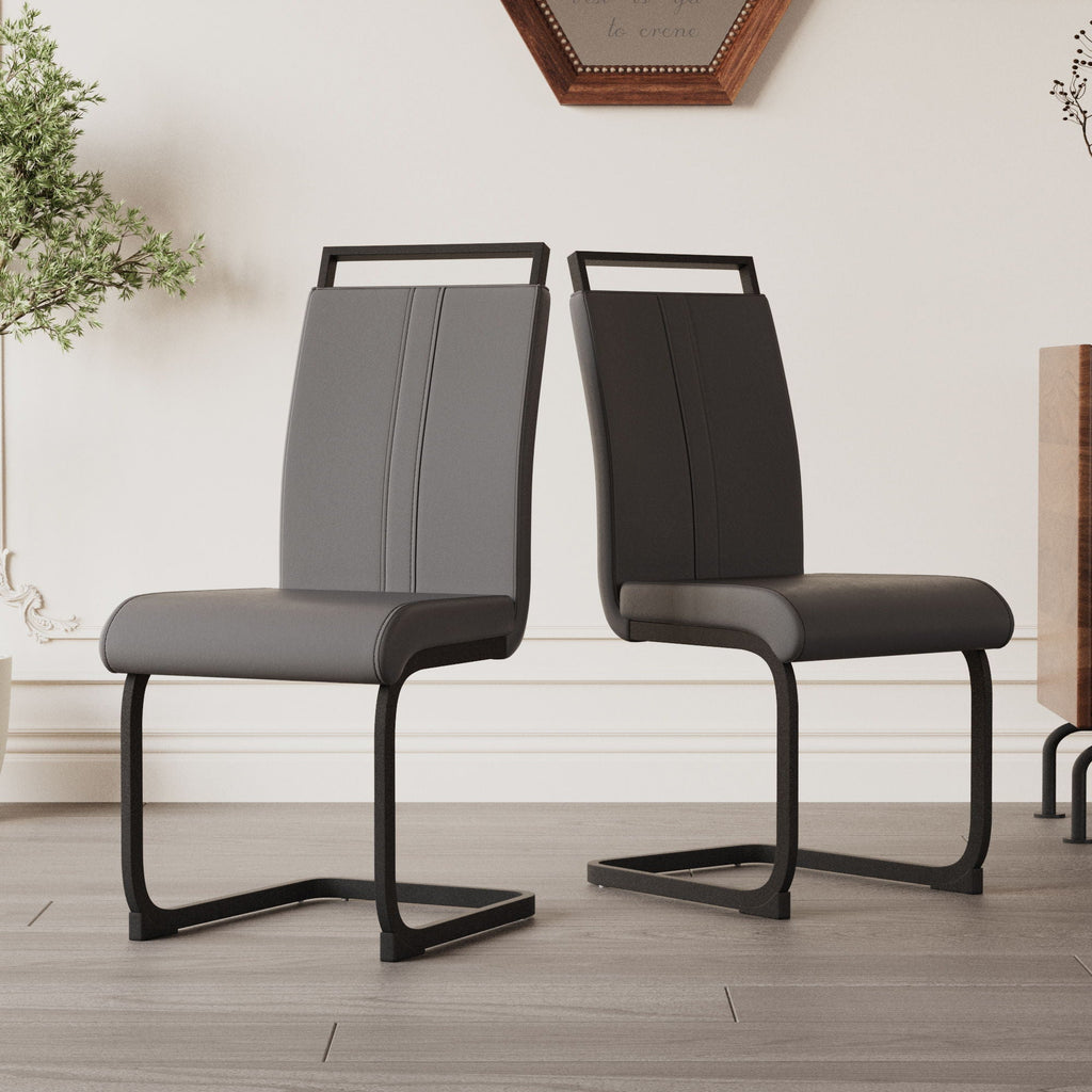 Modern Dining Chairs With High Back Upholstered Design Metal Legs