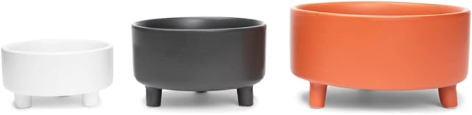 Waggo Uplift Ceramic Dog Bowl for Small Medium and Large Breeds - Heavyweight and Durable Pet Food and Water Dish Crock, Dishwasher Safe, Modern, Elevated Feeder (Teracotta, Medium)