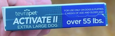 TevraPet Activate II Flea and Tick Prevention for Dogs | 4 Count | Extra Large Dogs 55+ lbs | Topical Drops | 4 Months Flea Treatment