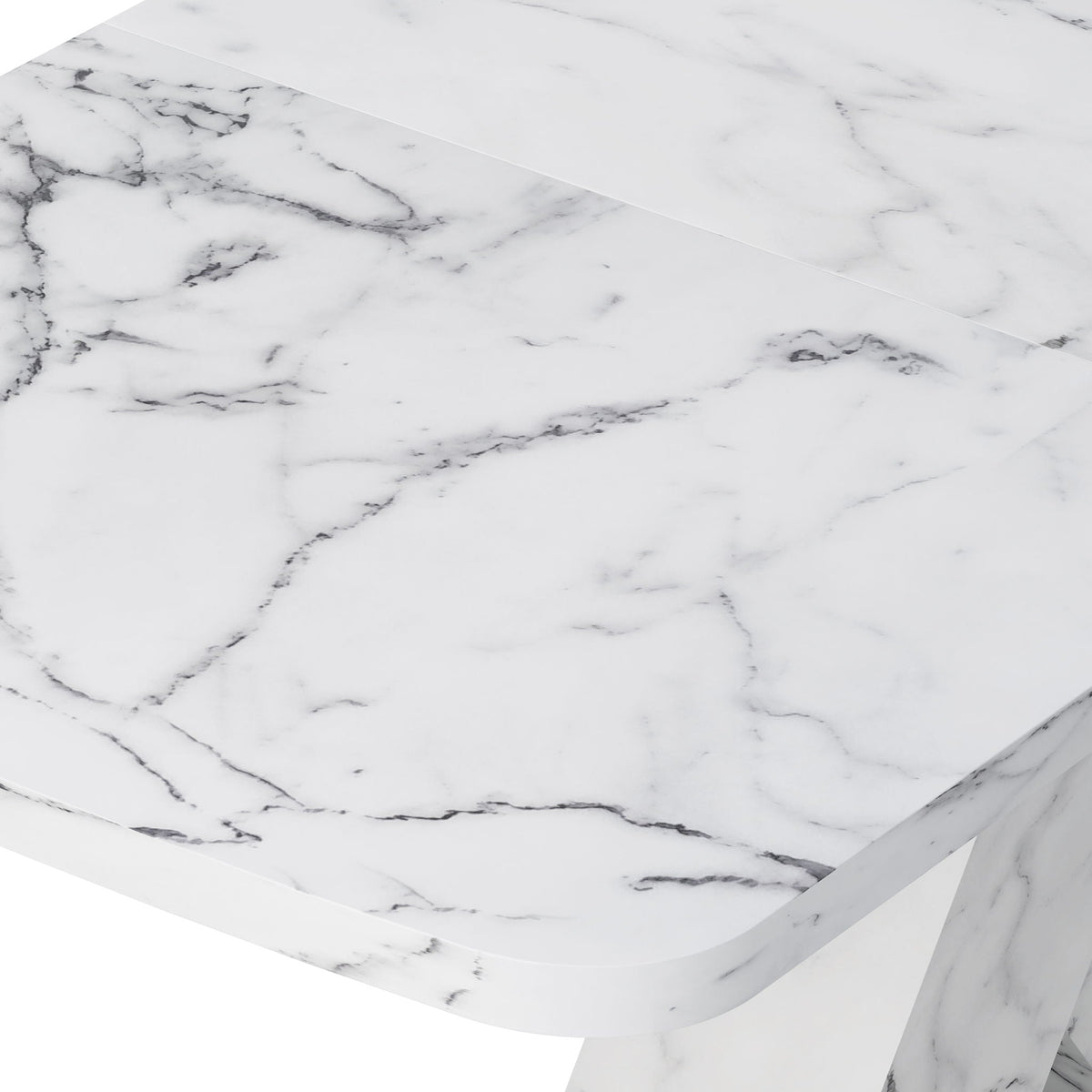Modern Rectangle Dining Table With Stretchable TopAnd X Shape Legs