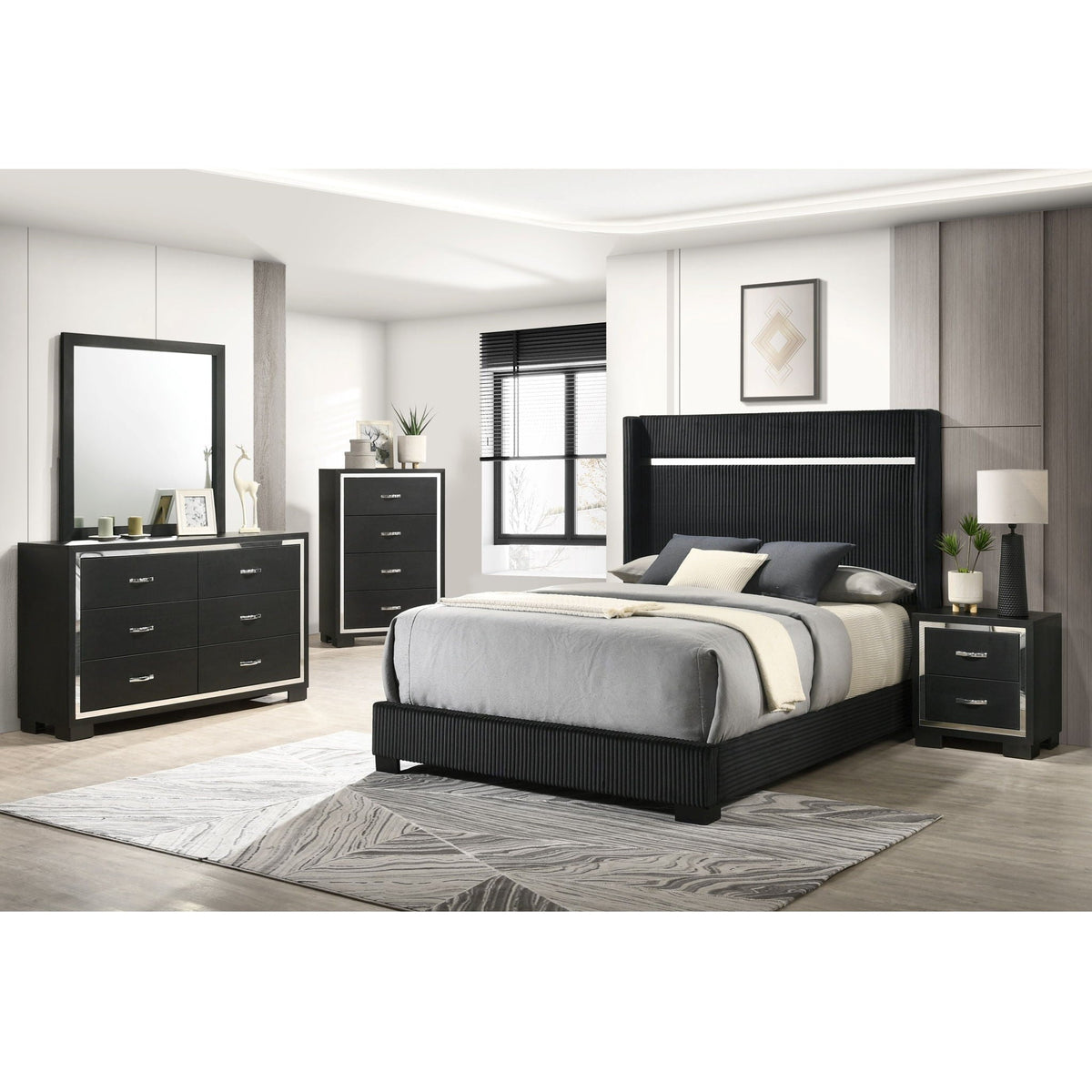 Contemporary Upholstered Bed