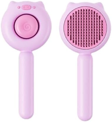 Cat Brush for Short or Long Haired Cats Dogs Rabbits, Cute Dog Brush with Release Button for Massage and Removes Loose Fur