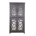 Modern Sideboard Buffet With 4 Mirrored Doors, Adjustable Shelves