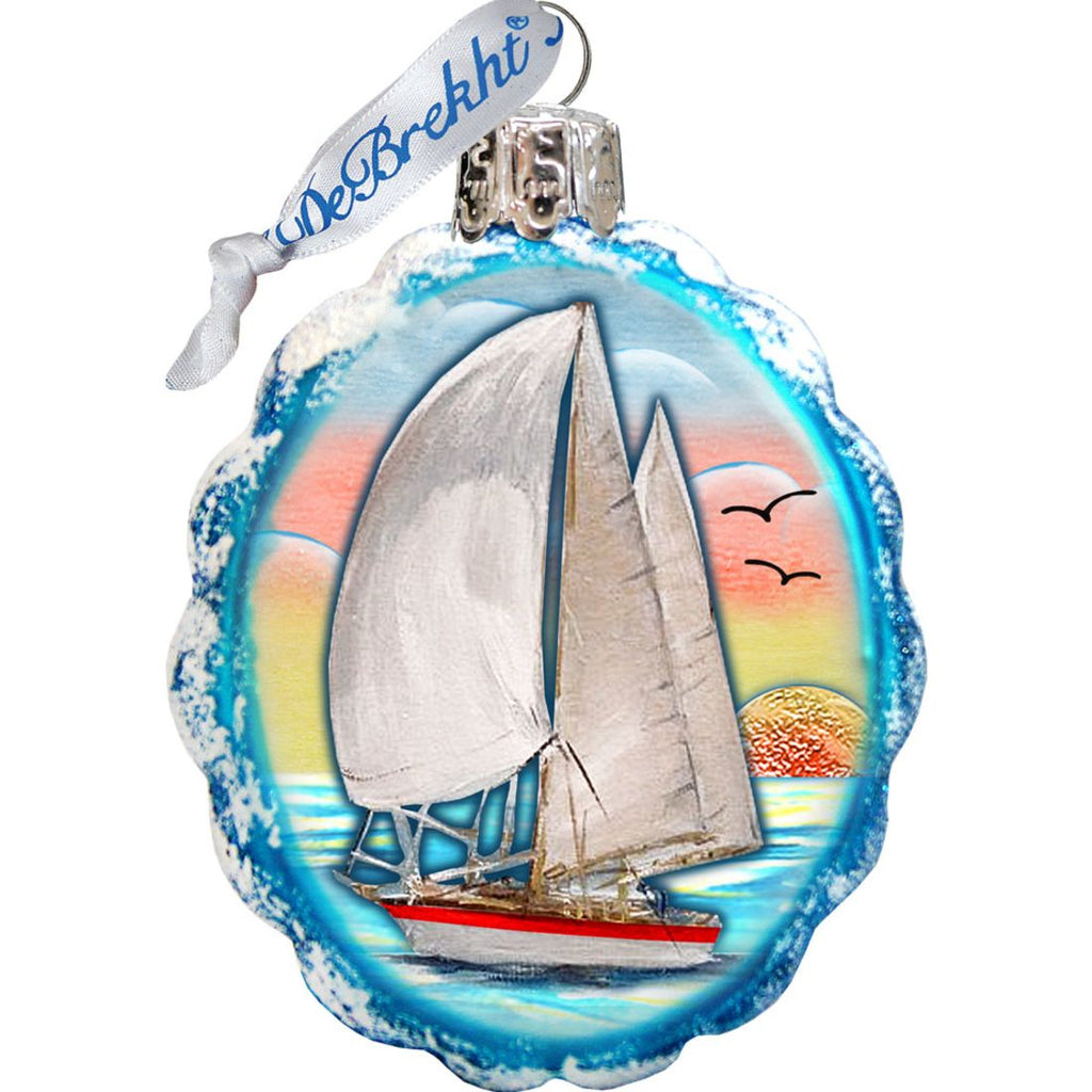 Nautical Mercury Glass Ornaments Set of 3 by G. DeBrekht - Coastal Holiday Decor - 770131S3