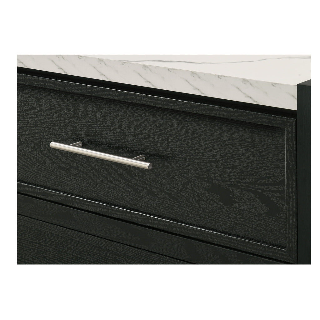 1 Piece 4 Drawers Tall Chest Bedroom Furniture - Black / White
