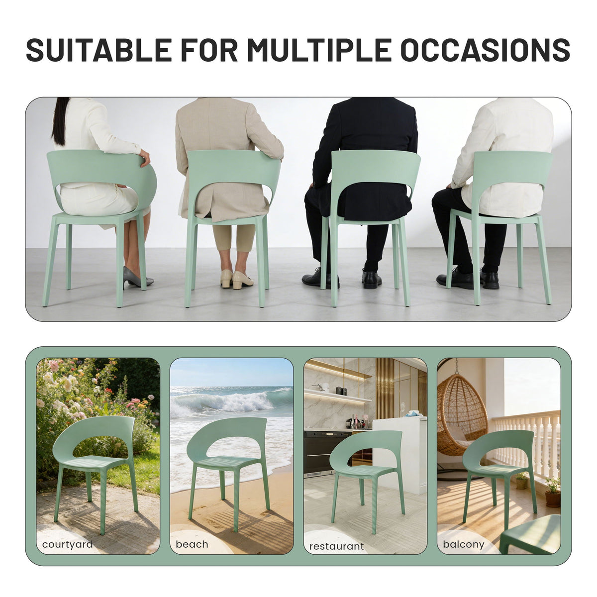 4 Piece Set Of Modern Designed Single Chairs With Folding Square Table