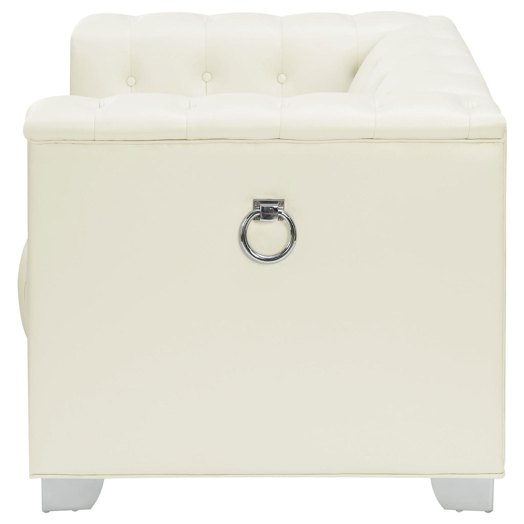 Earline - Upholstered Track Arm Accent Chair - White