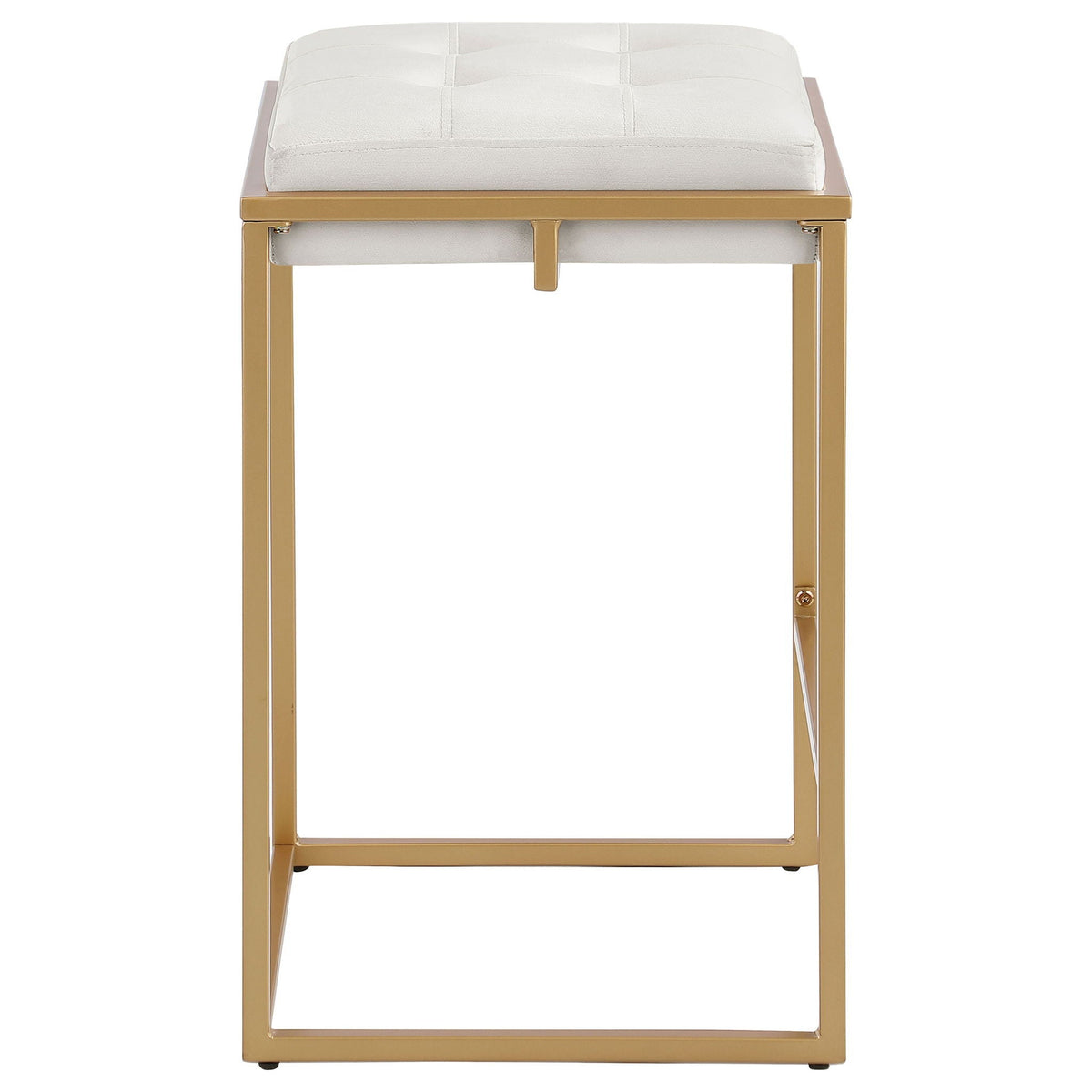 Square Counter Height Stools (Set of 2) - Beige / Gold