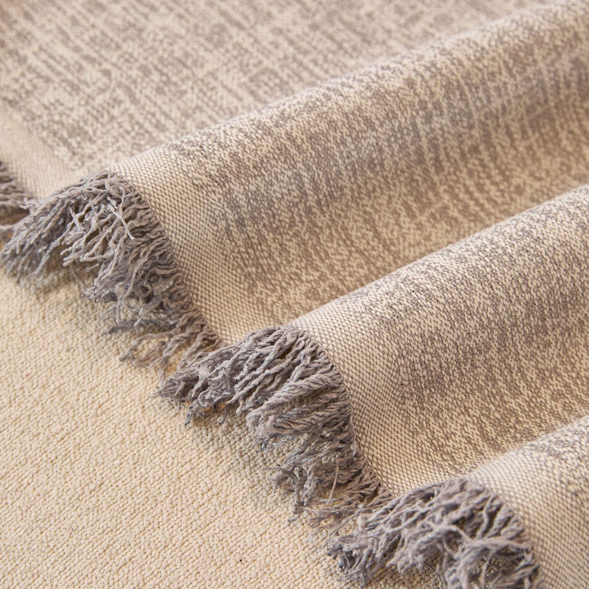 Linen-Look Textured Couch Throw Cover, Breathable Sofa Blanket & Furniture Protector